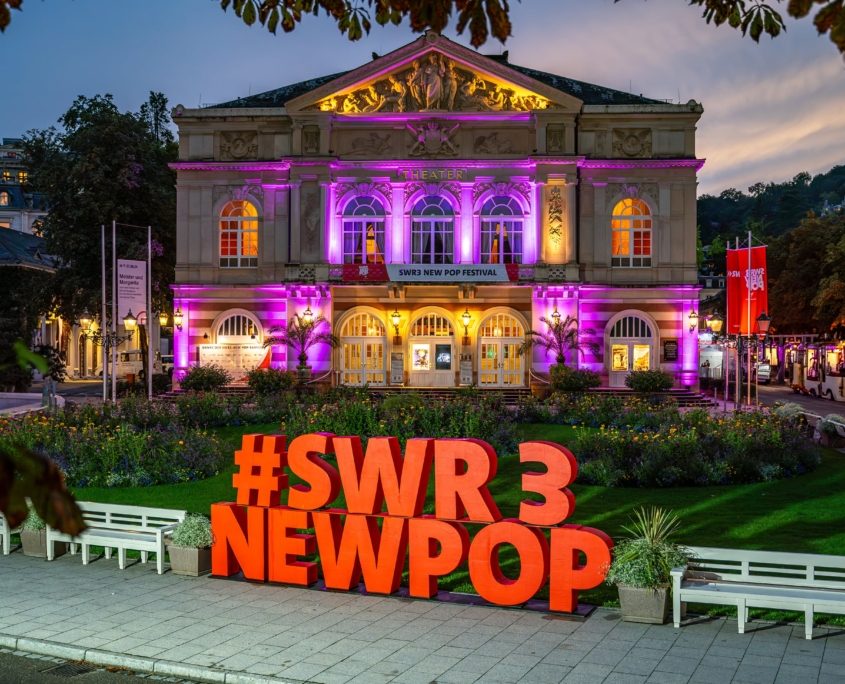 SWR 3 New Pop am Theater Baden-Baden. Hier finden viele der Konzerte statt