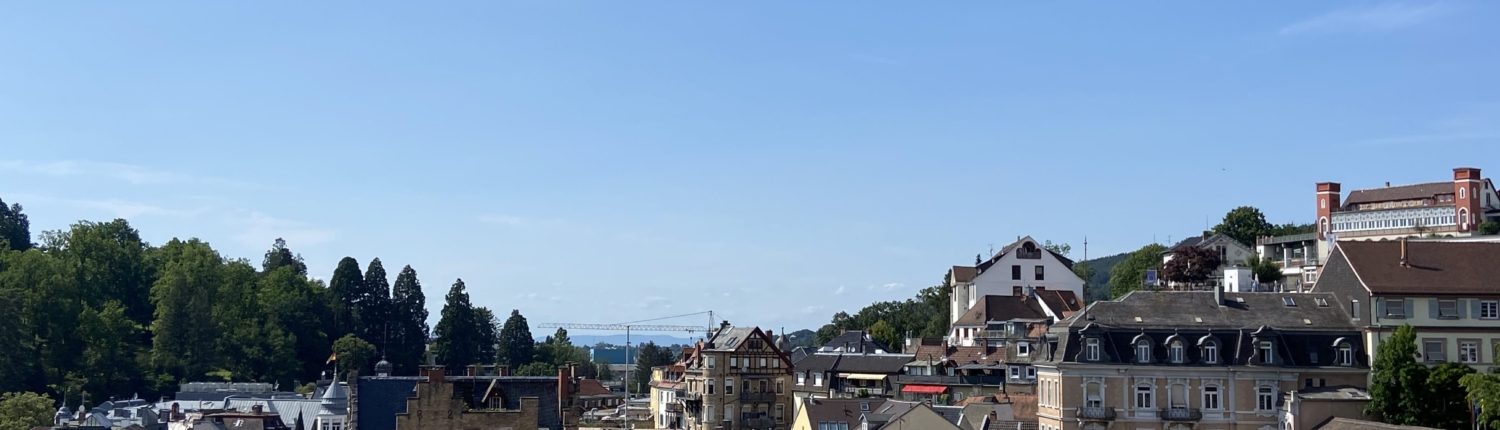 Vom Hoteldach des Hotel am Sophienpark blickt man über die Rheinebene zu den Vogesen