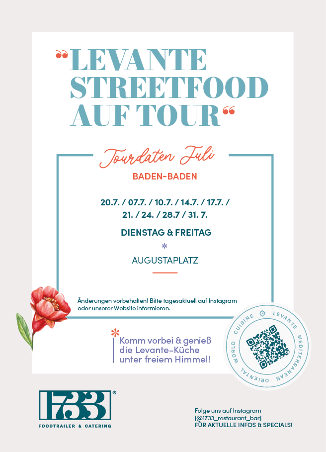 1733 Foodtrailer und Catering Tourdaten für Juli in Baden-Baden